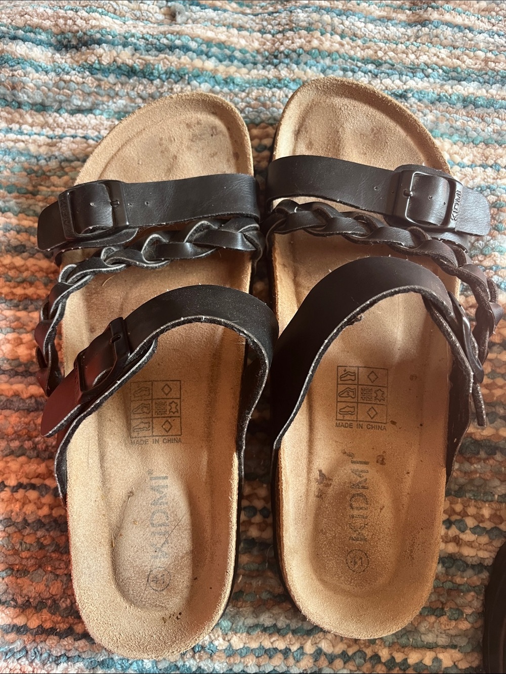 Black Braided Strap Women’s Sandals - Kidmi